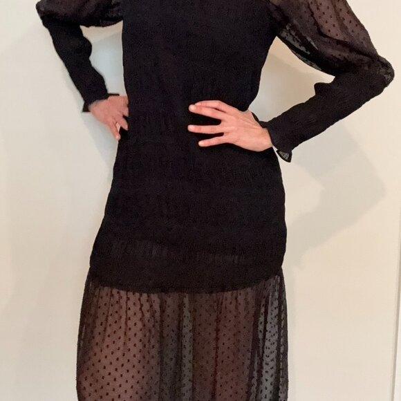 Zara Swiss dot black elegant dress - talla XS - Picture 3 of 8